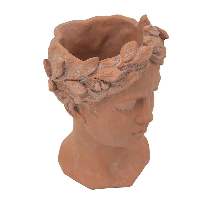 D7X11" Visage Head Bust Planter - Brown