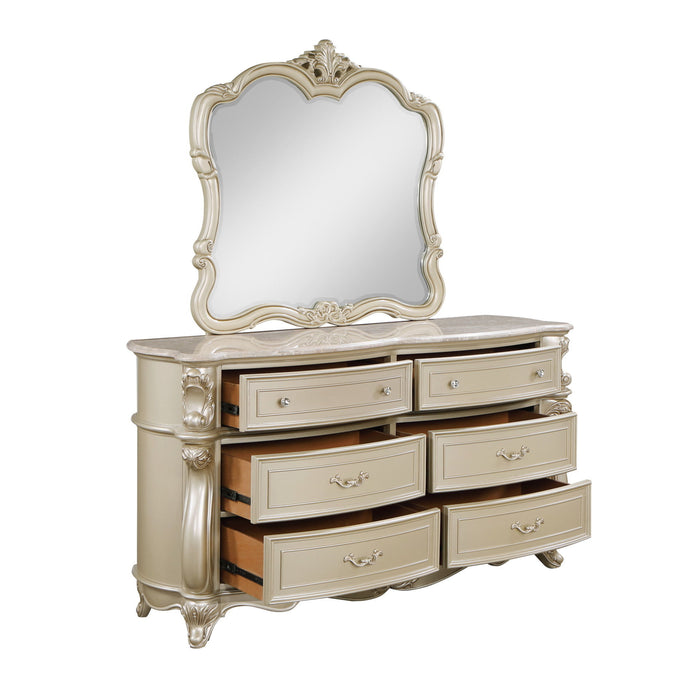 Monique - Dresser With Marble Top - Champagne