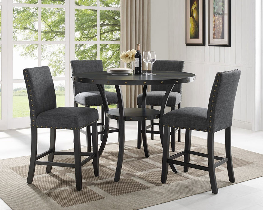 Wallace 5 Piece Black Counter Height Dining Set