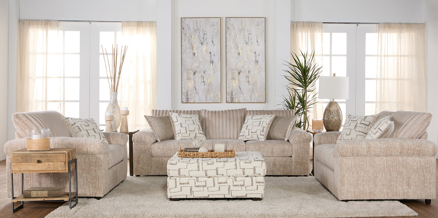 Galactic Charcoal or Parchment Sofa and Loveseat Set