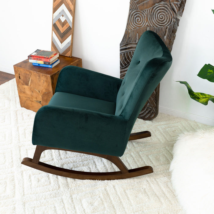 Alistair - Solid Wood Rocking Chair - Green