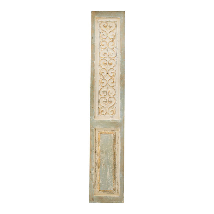 Large Wooden Rectangle Hanging Panel, Decorative Wall Sculpture, Carved Wall Art - Beige