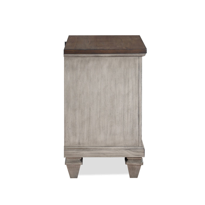 Mariana - Nightstand With USB - Vintage Creme