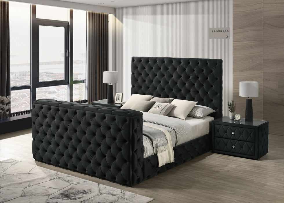 Josephine - Queen Bed With Tv Lift - Black