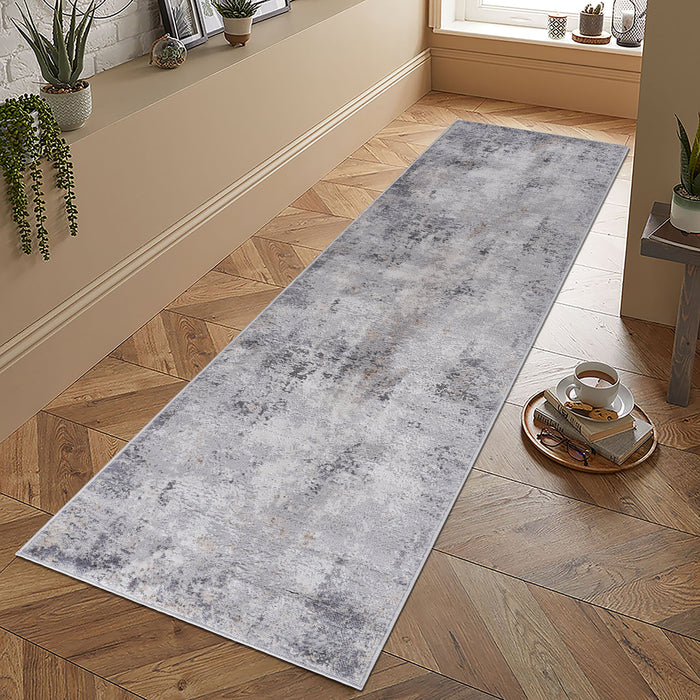 2' x 8' Abstract Non-Shedding Living Room Bedroom Dining Home Office Stylish And Stain Resistant Area Rug - Ivory / Sand