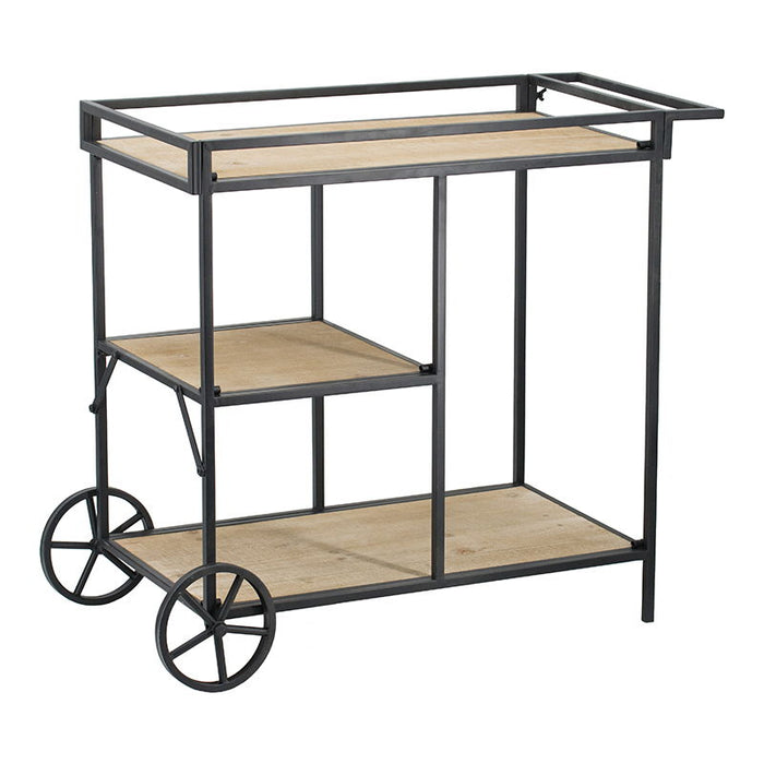 Shelf With Wheel - Black / Brown