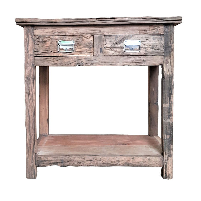 Rustic 2 Drawer Kitchen Island - Wood