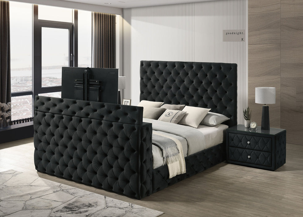 Josephine - King Bed With Tv Lift - Black