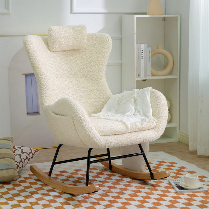 Rocking Chair Nursery Teddy Upholstered Rocker Glider Chair With High furniturelanddist