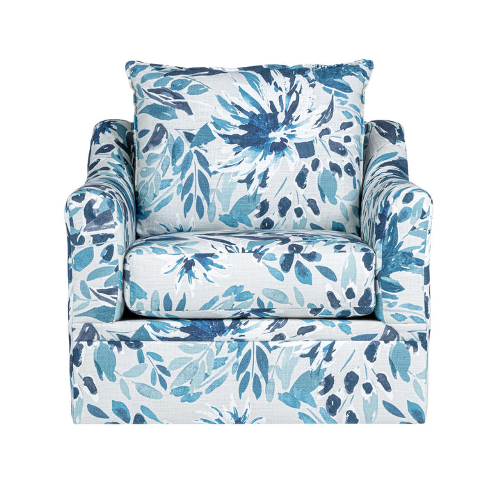 Sylvie - Swivel Chair - Blue / White