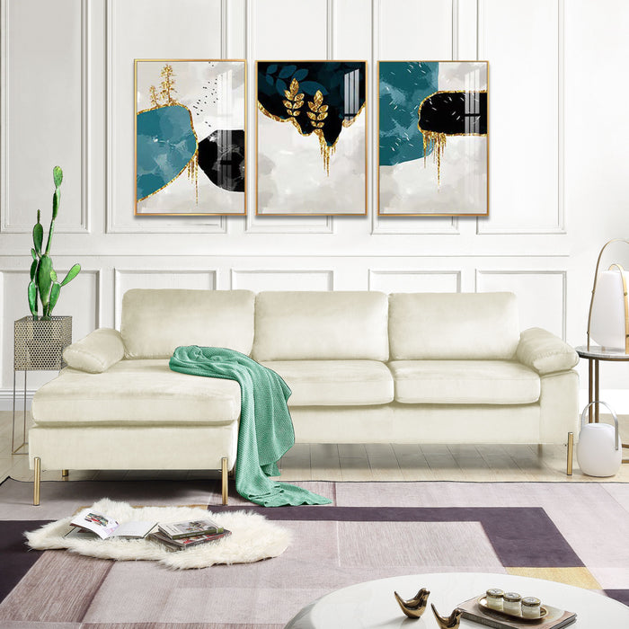 Shannon - Velvet Sectional Sofa With Chaise