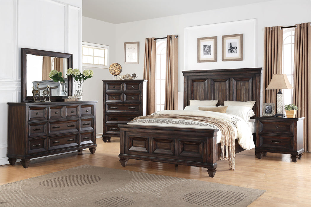 Sevilla - 6/6 Eastern King 6 Piece Bedroom Set (Bed, Dresser, Mirror, Chest, 2 Nightstands) - Brown