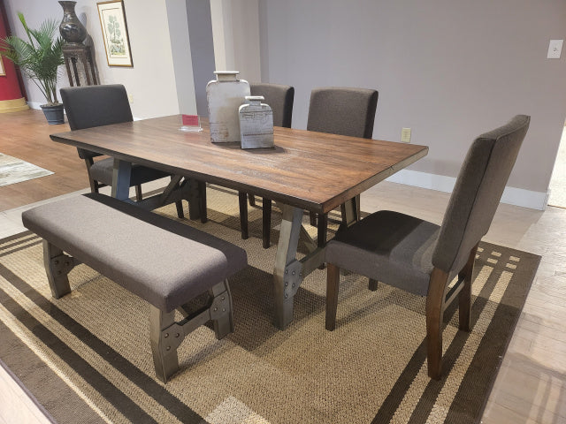 Mango Walnut and Steel Gray 6 Pc Dining Set