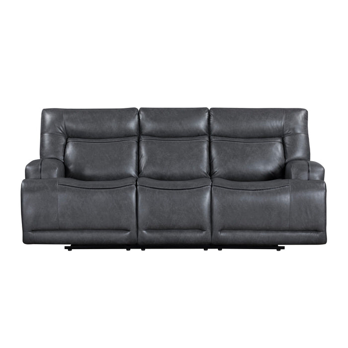 Titan - Sofa With Power Headrest & Footrest - Gray