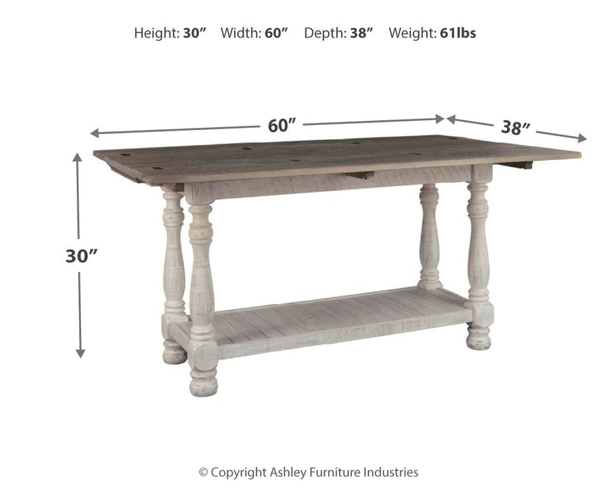 Havalance - Gray / White - Flip Top Sofa Table