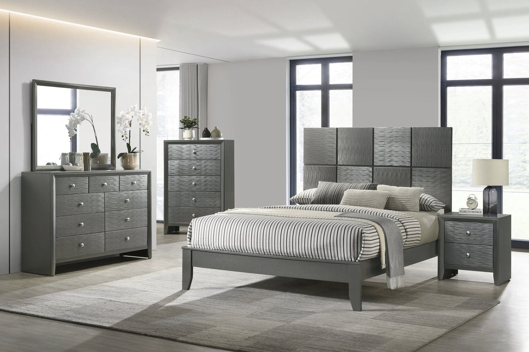 Denker Gunmetal 5 Pc Bedroom Suite