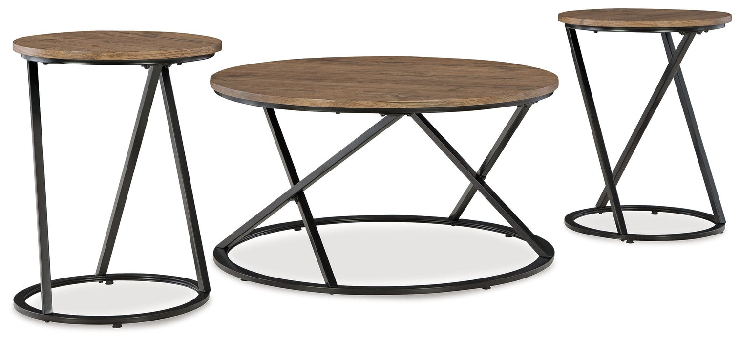 Cassbryn - Brown / Black - Occasional Table Set (Set of 3)