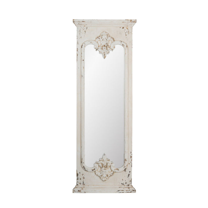 Full Length Mirror With Solid Wood Frame, Floor Mirror For Living Room Bedroom Entryway - White