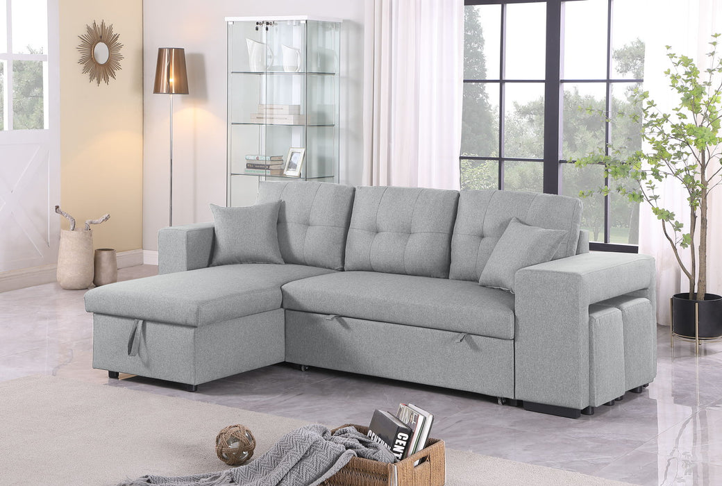 Daniel - Upholstered Reversible Sectional With Pull Out Loveseat