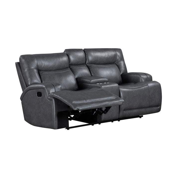 Titan - Console Loveseat With Dual Recliners - Gray