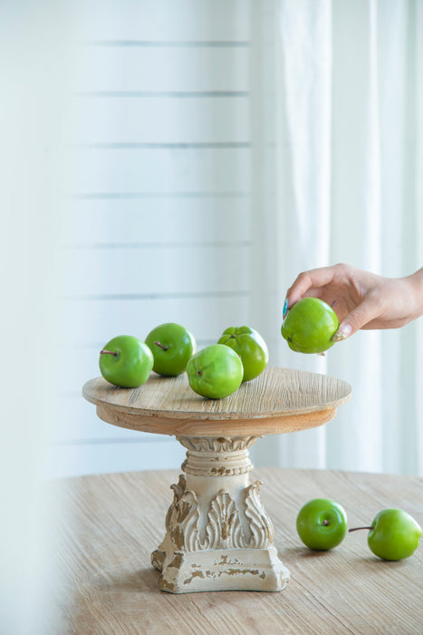 Cake Stand, Cake Plate With Magnesium Base - Cream / Brown