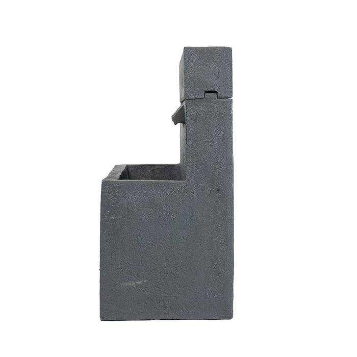 Decorative Fountain With Rectangle Design, With Light And Pump, For Indoor And Outdoor - Gray