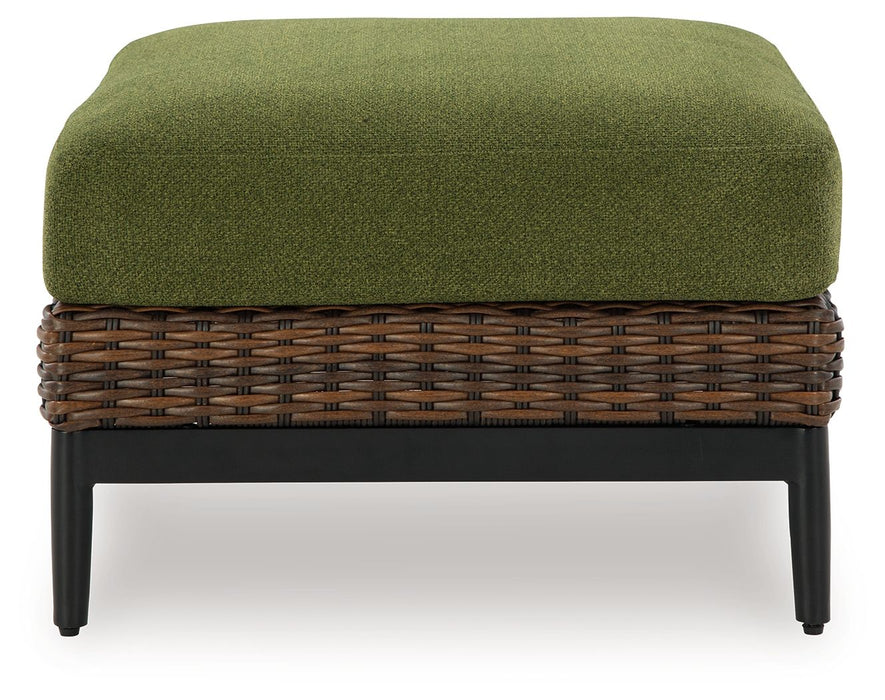 Horizon Hall - Brown / Green - Ottoman With Cushion