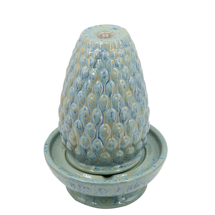 Decorative Ceramic Water Fountain With Finial Design, Indoor Outdoor Tabletop Fountain - Multi