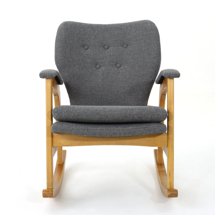 Mid-Century Fabric Rocking Chair