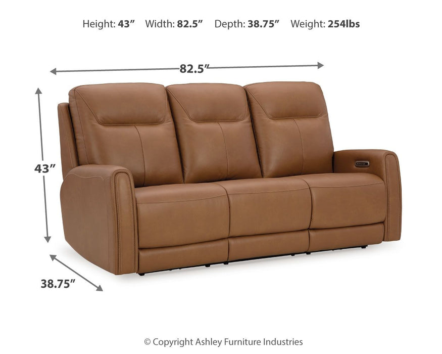 Tryanny - Butterscotch - Power Reclining Sofa With Adj Headrest