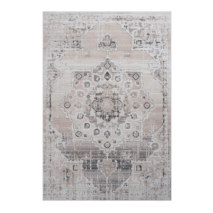 Payas - 2' x 3' Medallion Non-Shedding Living Room Bedroom Dining Home Office Stylish And Stain Resistant Area Rug - Cream / Beige